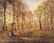 Theodor Esbern Philipsen A Late Autumn Day in Dyrehaven, Sunshine oil painting on canvas